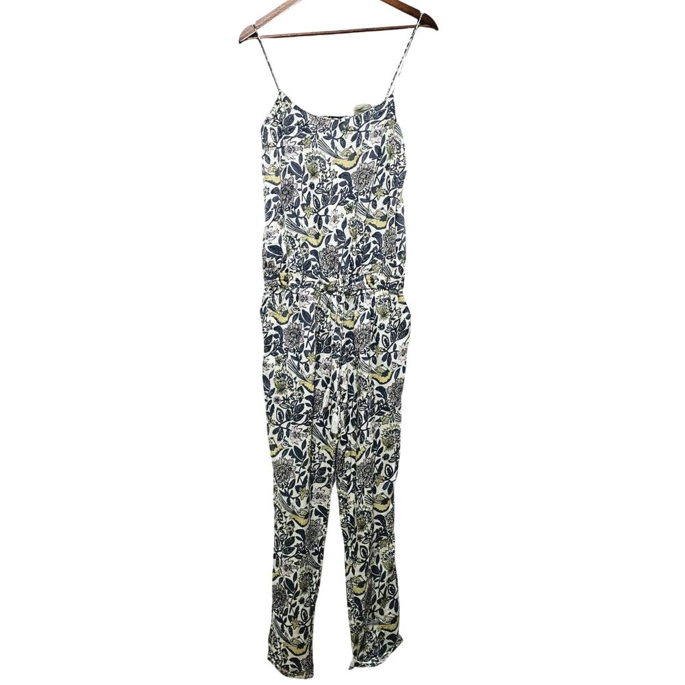 Swildens XXX Spaghetti Strap Romper Floral Birds Pockets Sz 2 Boho Casual Resort